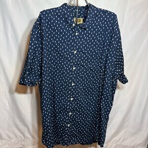 Men’s button up shirt. The Foundry supply co. Blue pineapple